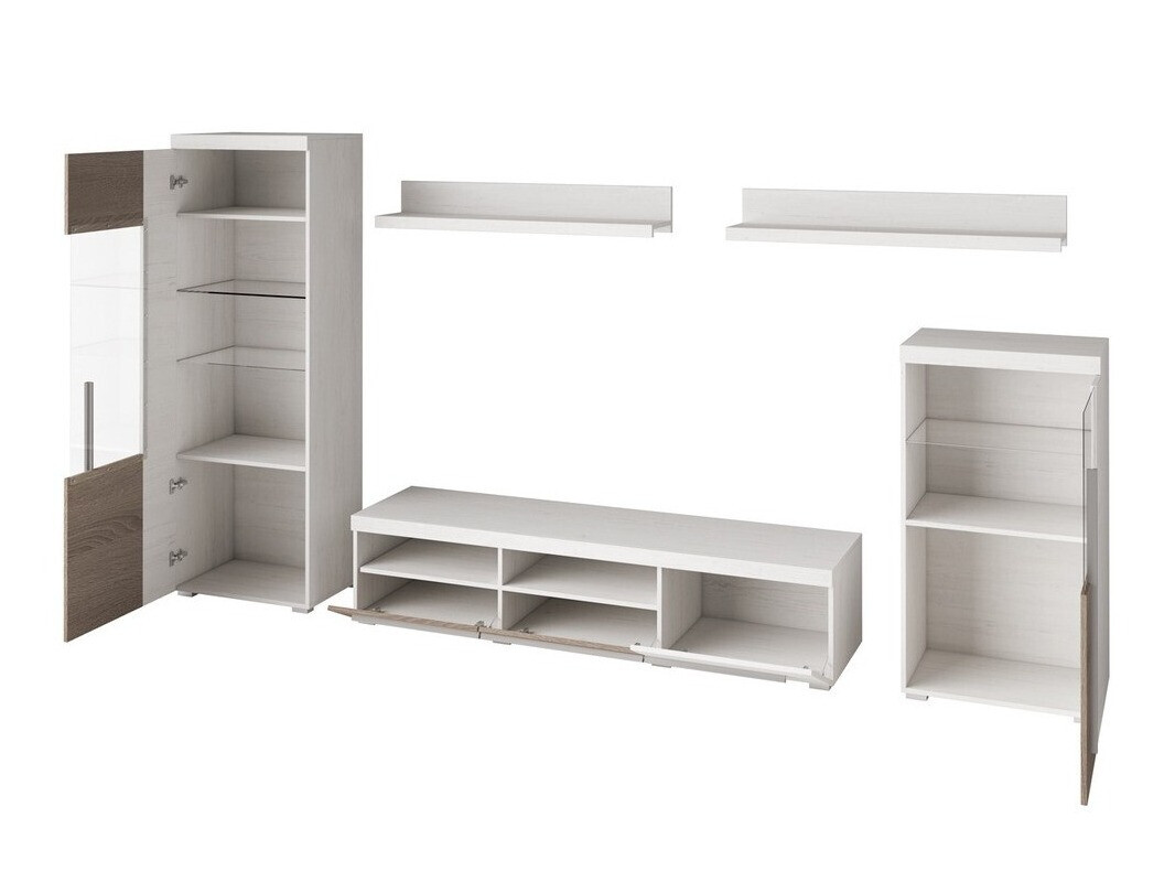 Conjunto de salón Sorciro 103 (Pino Anderson + Trufa roble)