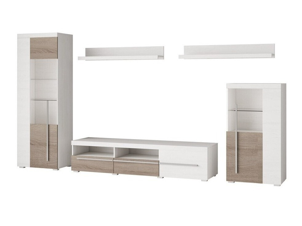 Conjunto de salón Sorciro 103 (Pino Anderson + Trufa roble)