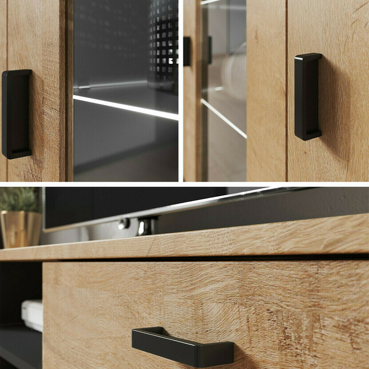 Conjunto de salón Tornola 112 (Negro + Negro brillante)