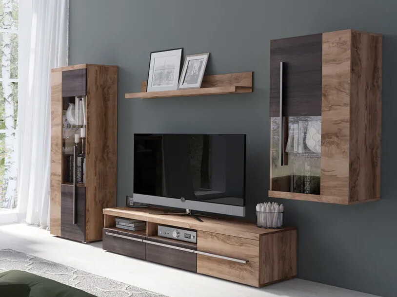 Estantería Sorciro 104 (Nuez + Roble oscuro)