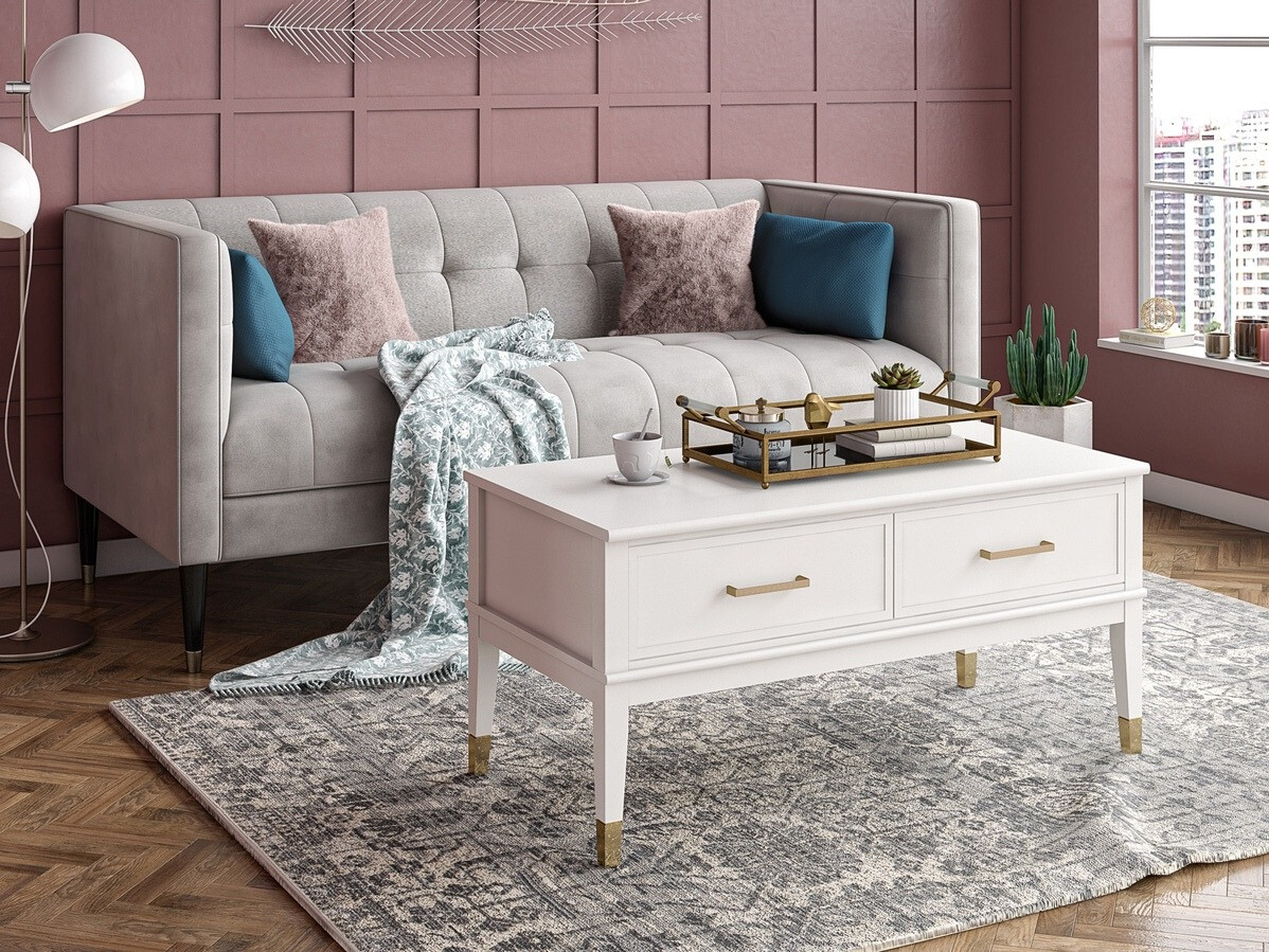 Mesa de centro convertible CosmoLiving by Cosmopolitan Belromu 105 (Blanco)