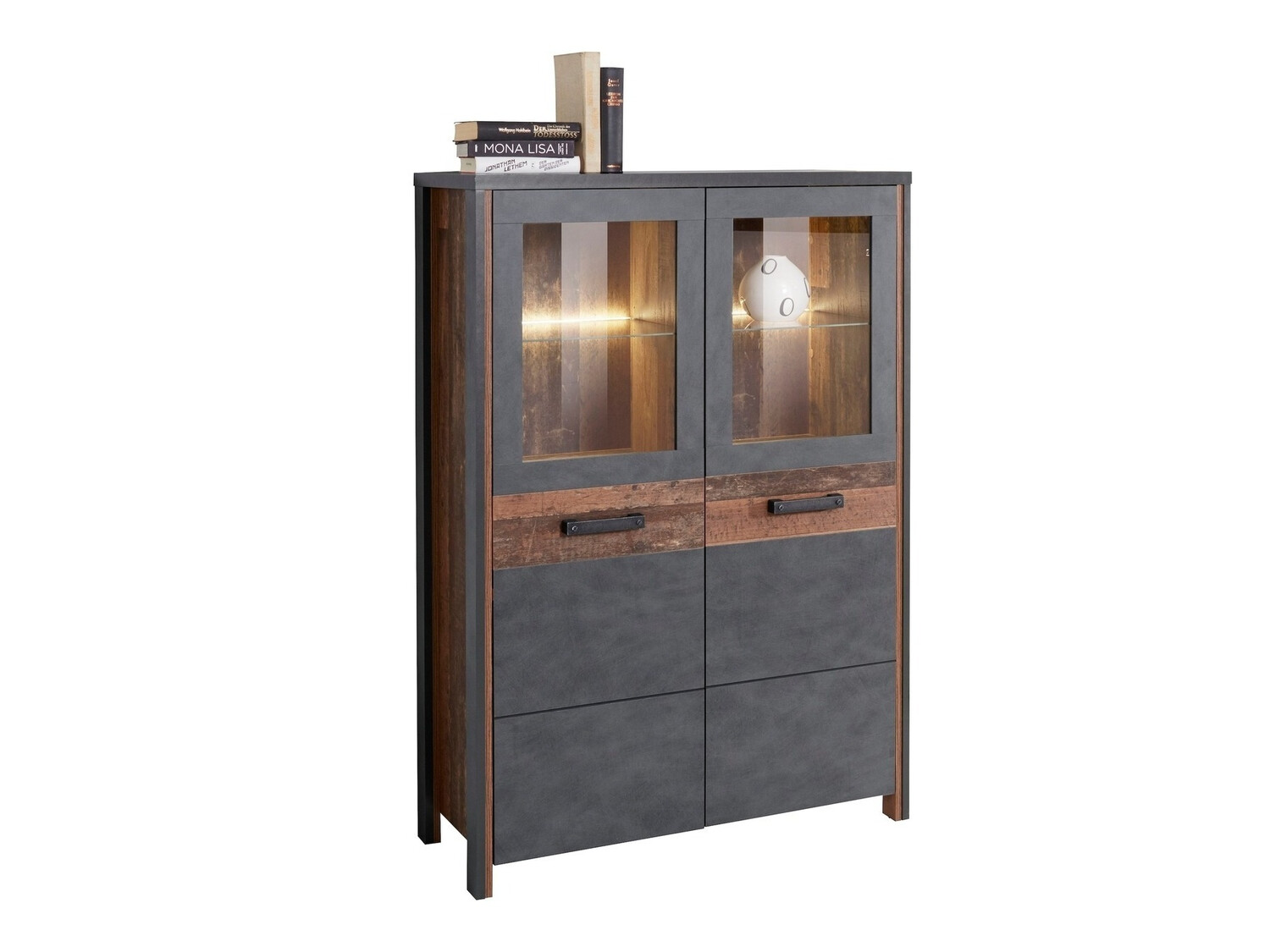 Aparador Austin Y105 (Madera gris + Arbol envejecido)