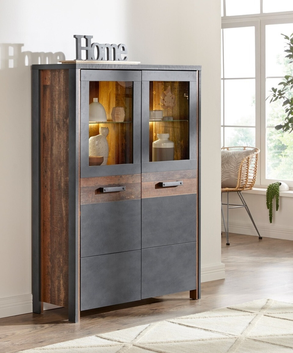 Aparador Austin Y105 (Madera gris + Arbol envejecido)