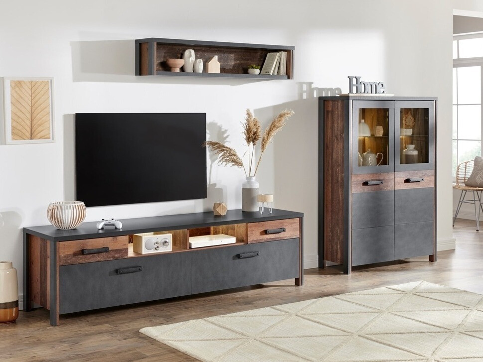 Aparador Austin Y105 (Madera gris + Arbol envejecido)