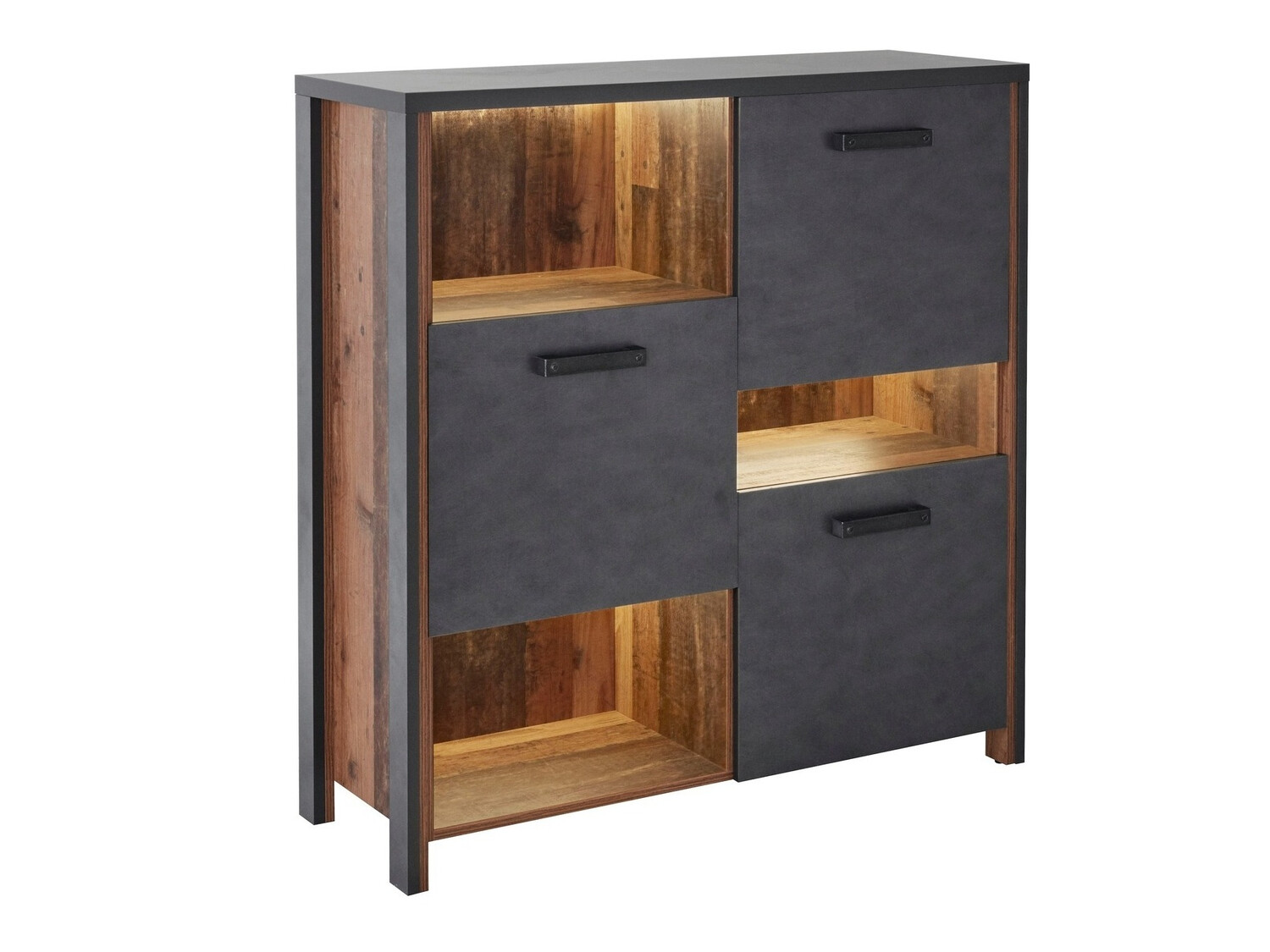 Aparador Austin Y108 (Madera gris + Arbol envejecido)