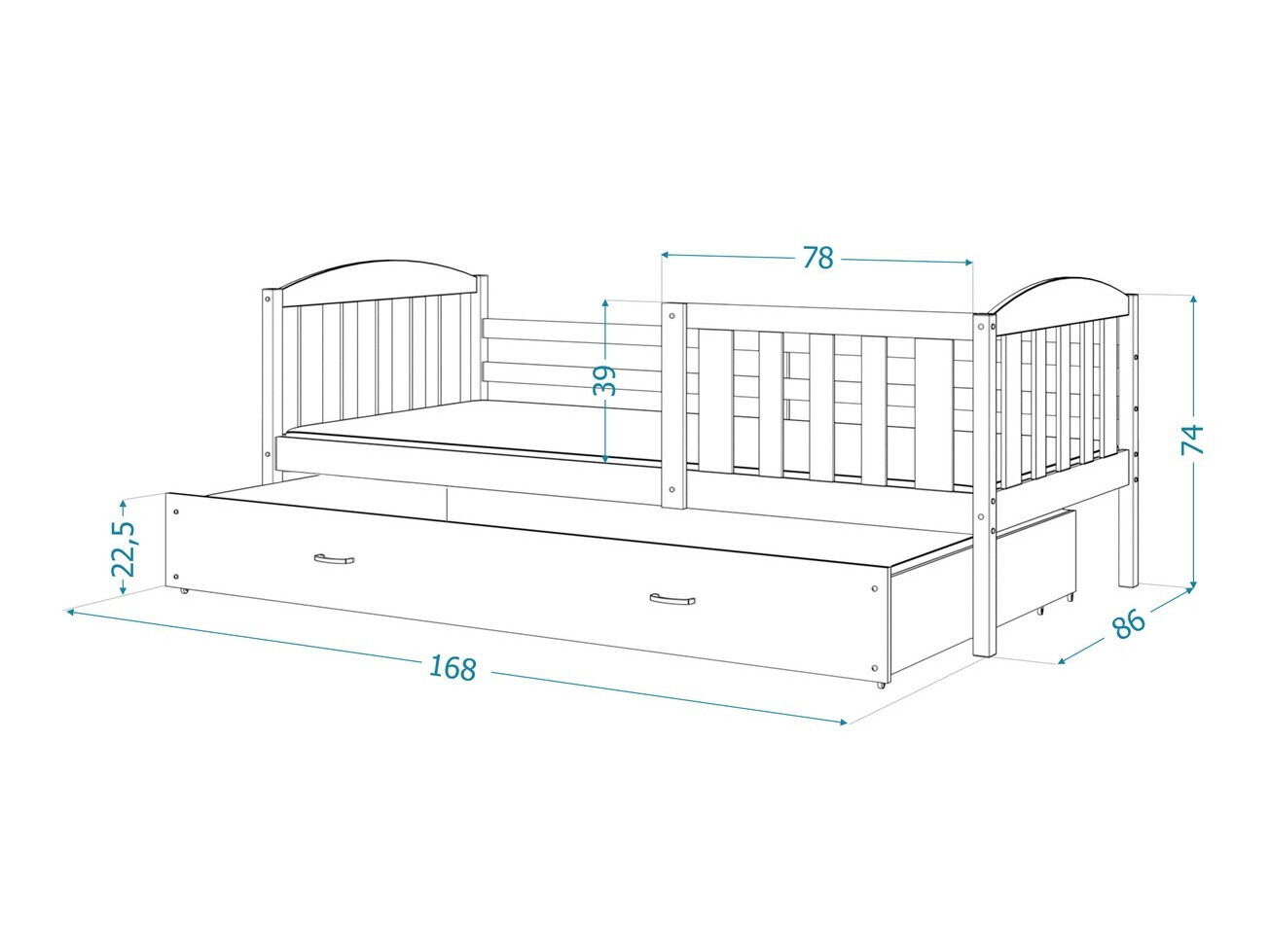 Cama Aurora 126 (Blanco)