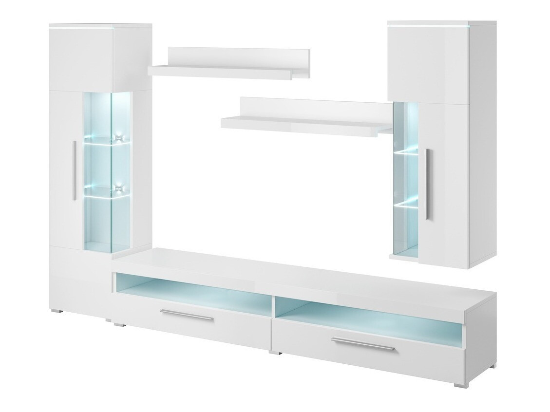 Conjunto de salón Torvire 108 (Blanco + Blanco brillante)