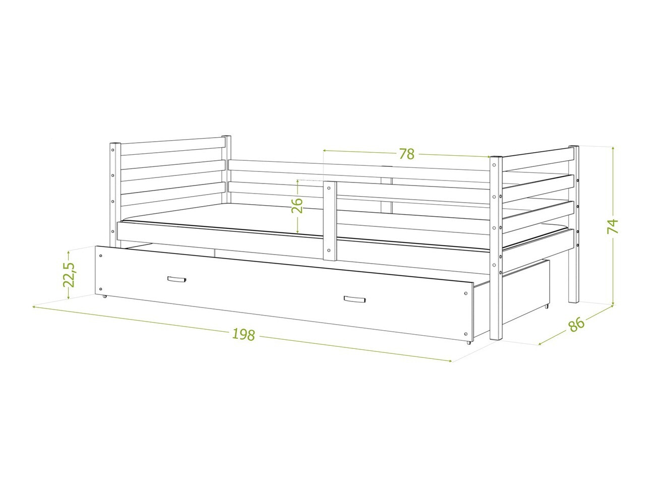 Cama Aurora 130 (Blanco)