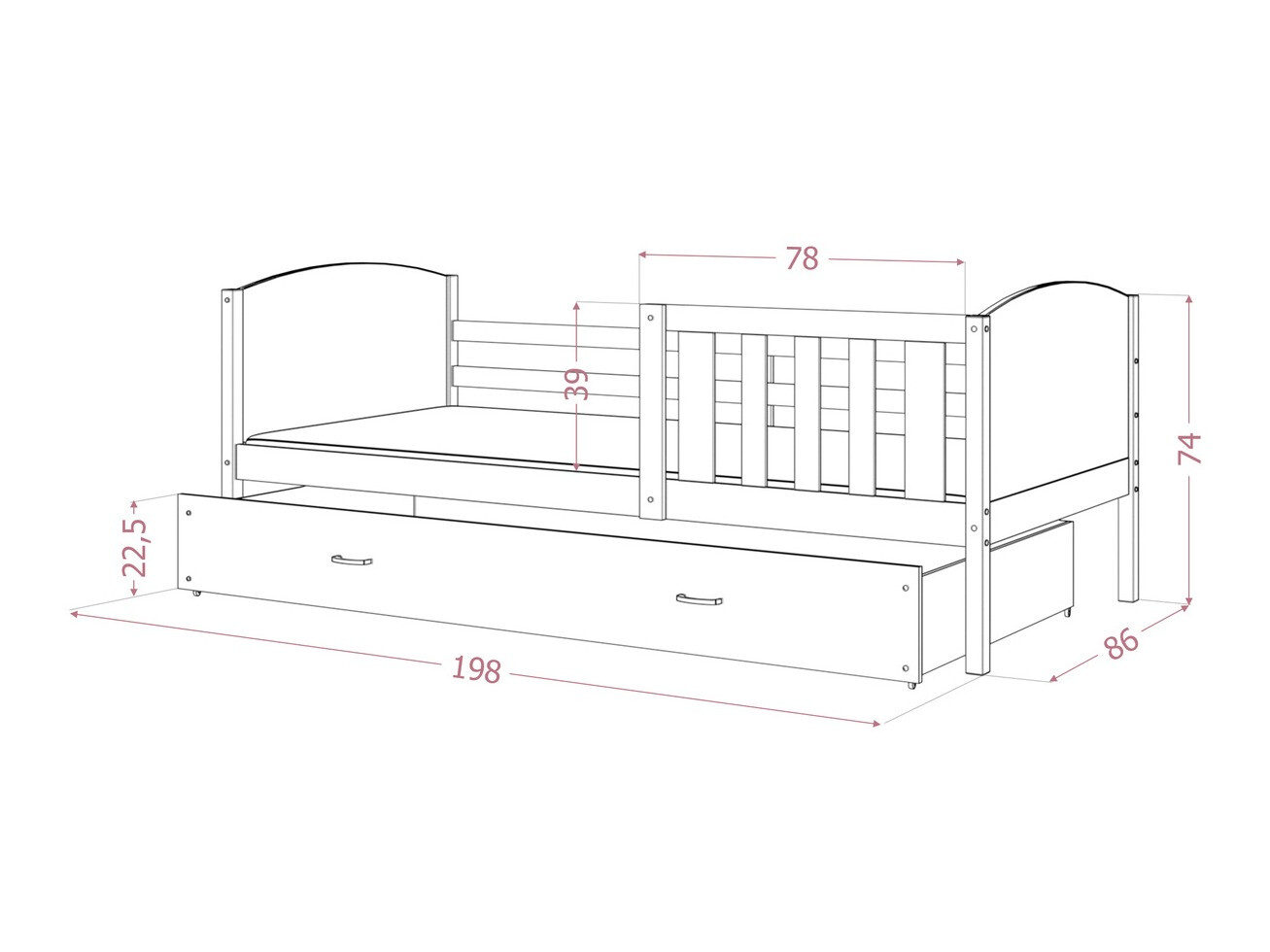 Cama Aurora 131 (Blanco)
