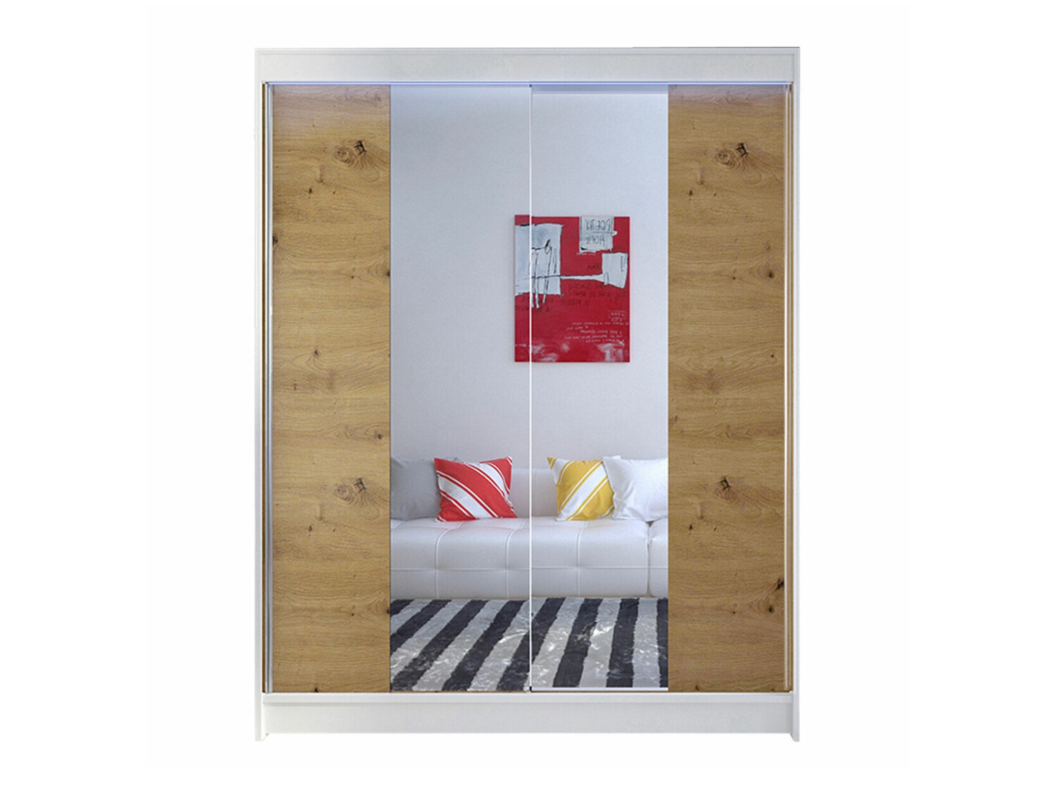 Armario Closico 141 (Blanco + Roble Artisan)