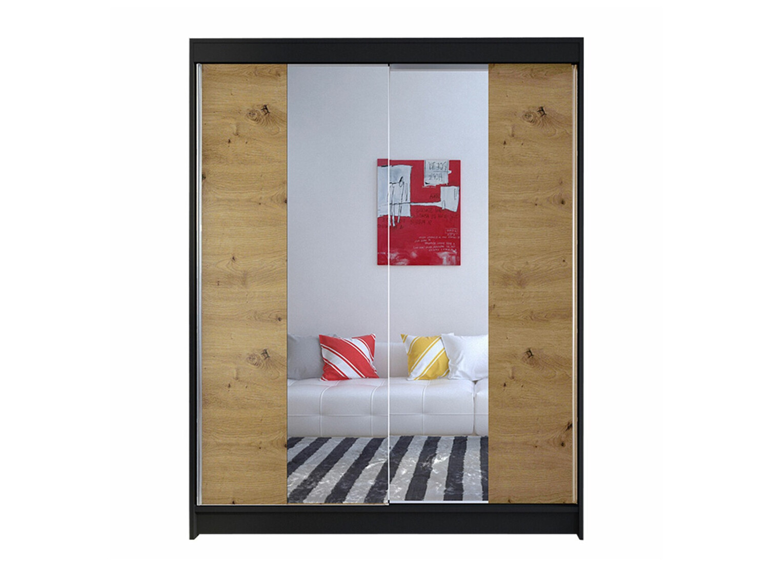 Armario Closico Vastor II (Negro + Roble Artisan)