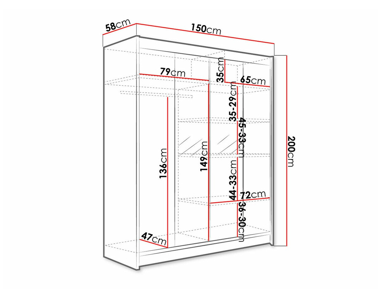 Armario Closico Vastor II (Negro + Roble Artisan)