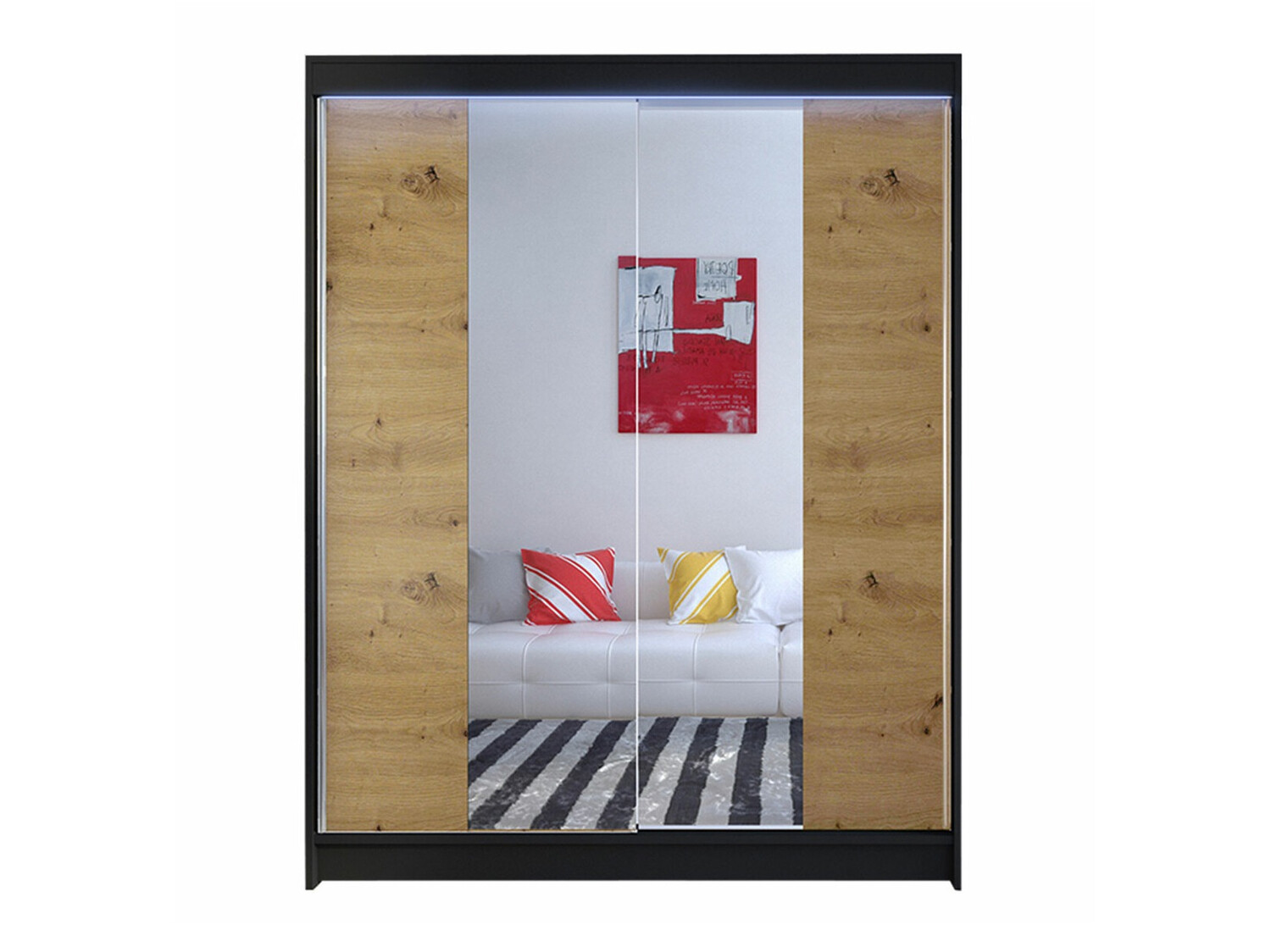 Armario Closico Vastor II (Negro + Roble Artisan)