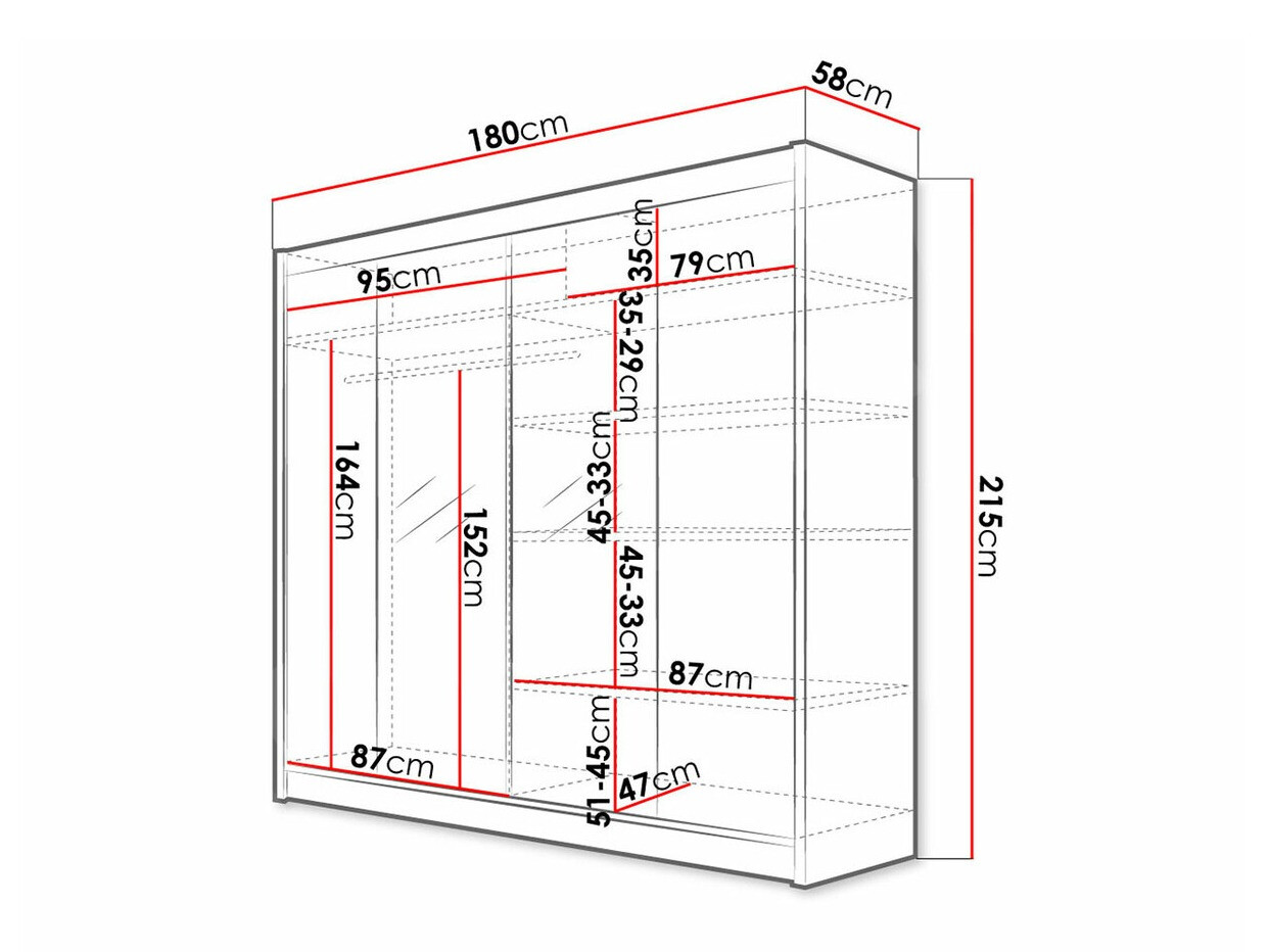 Armario Closico 138 (Blanco + Roble Artisan)