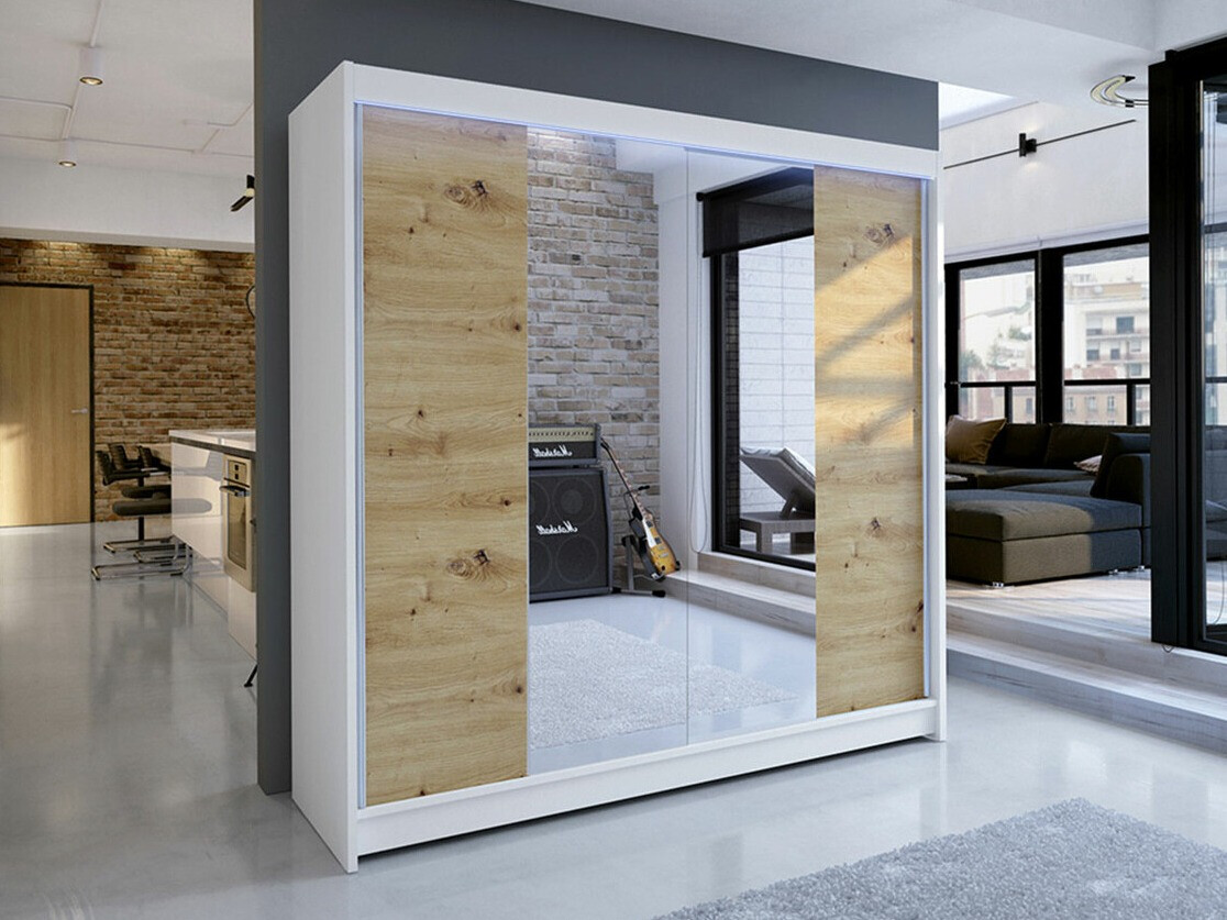 Armario Closico 138 (Blanco + Roble Artisan)