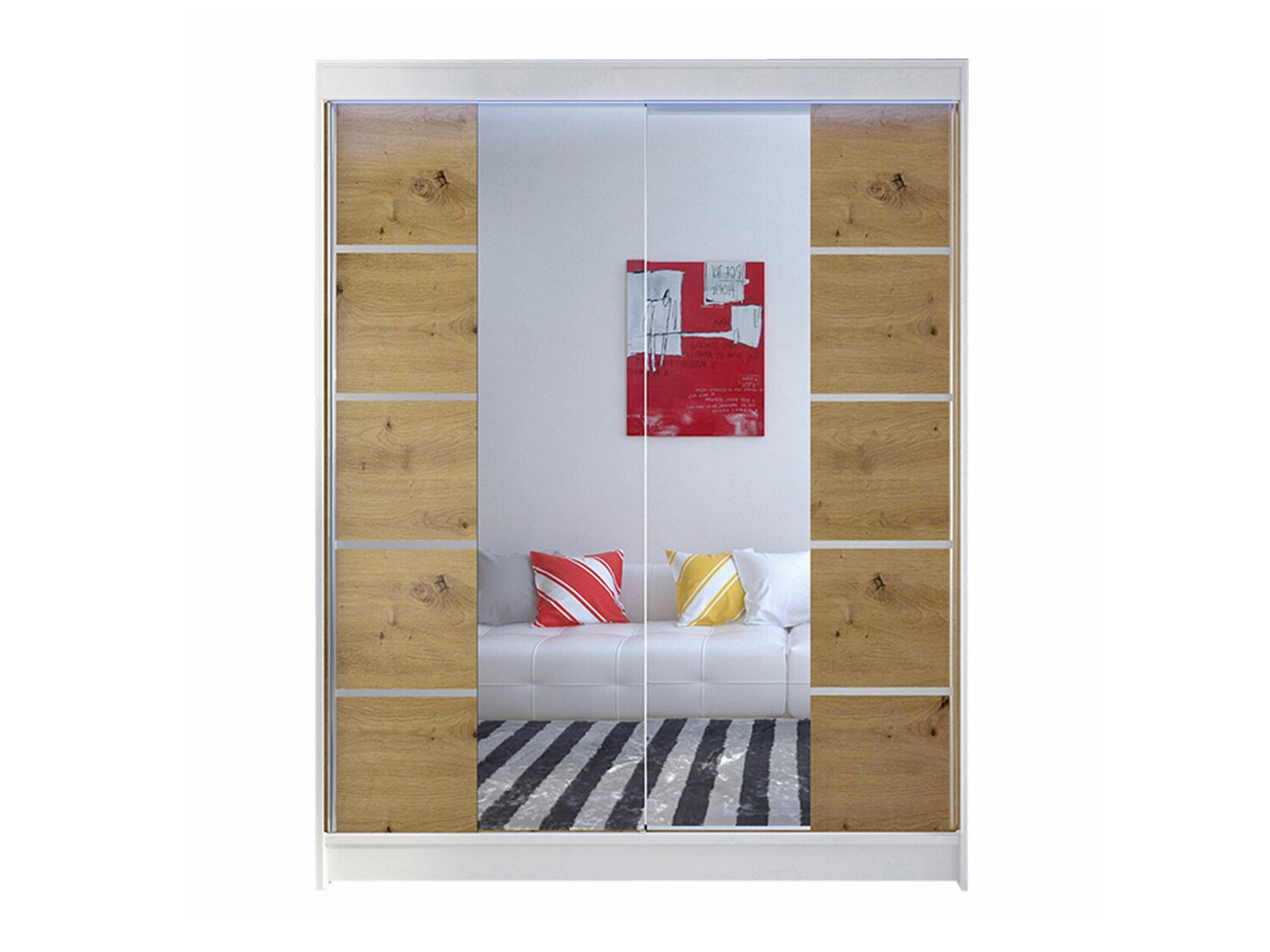 Armario Closico 146 (Blanco + Roble Artisan)