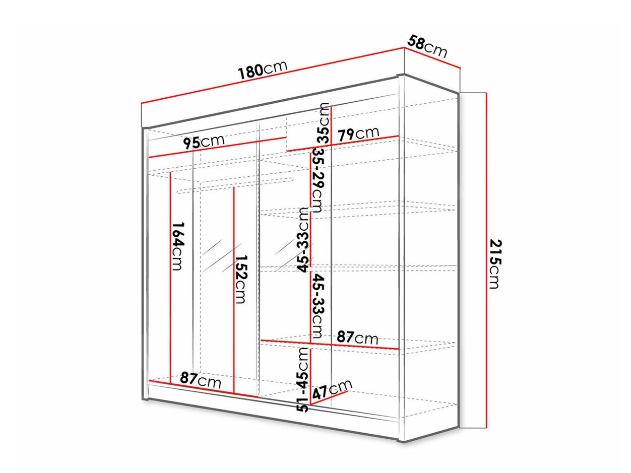 Armario Closico Cavaris II (Negro + Roble Artisan)