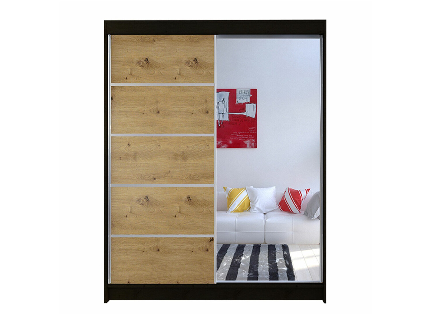 Armario Closico Vastor III (Negro + Roble Artisan)