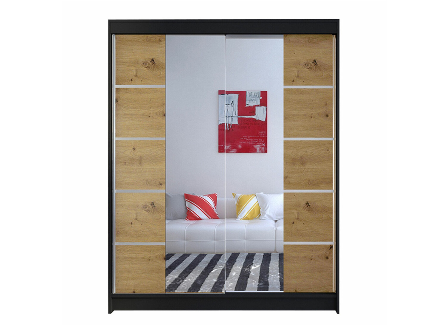 Armario Closico Vastor V (Negro + Roble Artisan)