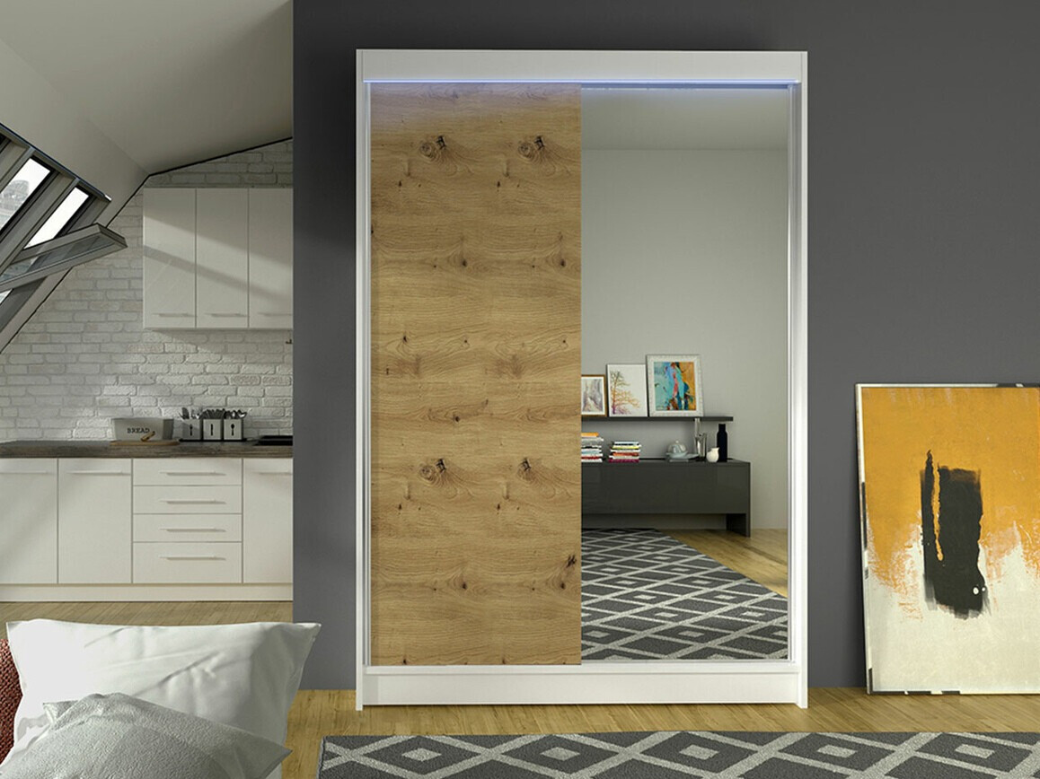 Armario Closico 147 (Blanco + Roble Artisan)