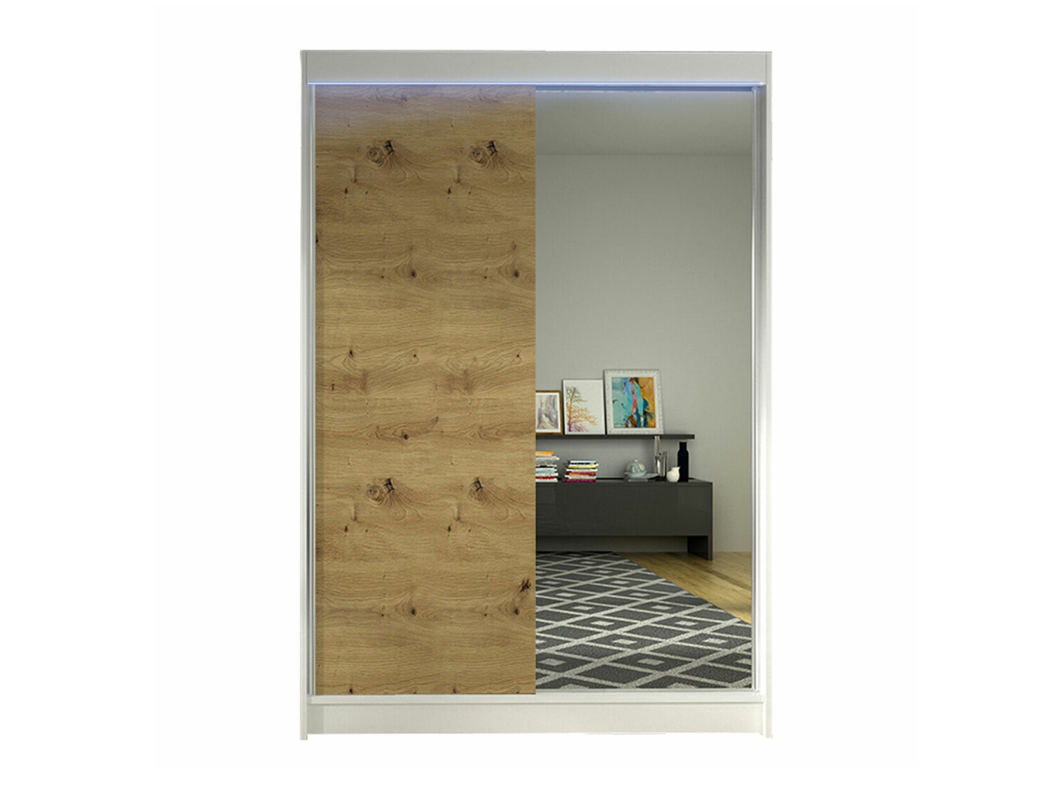 Armario Closico 147 (Blanco + Roble Artisan)