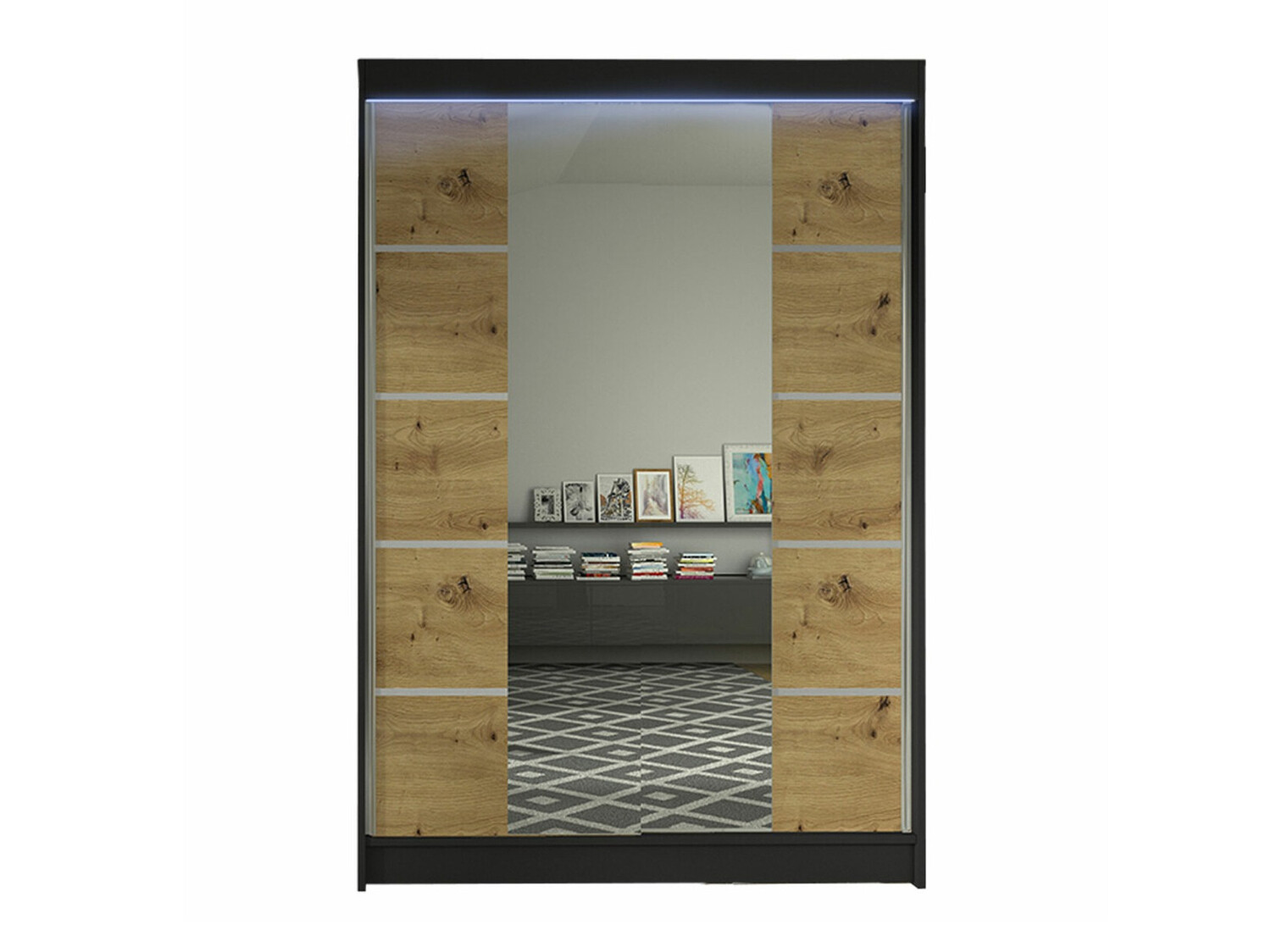 Armario Closico 151 (Negro + Roble Artisan)