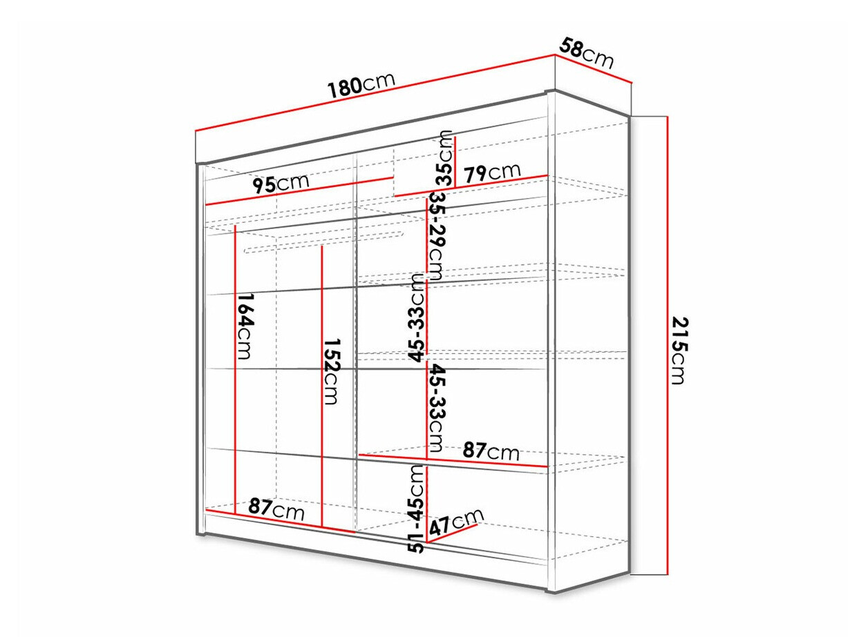 Armario Closico 153 (Negro + Roble Artisan)