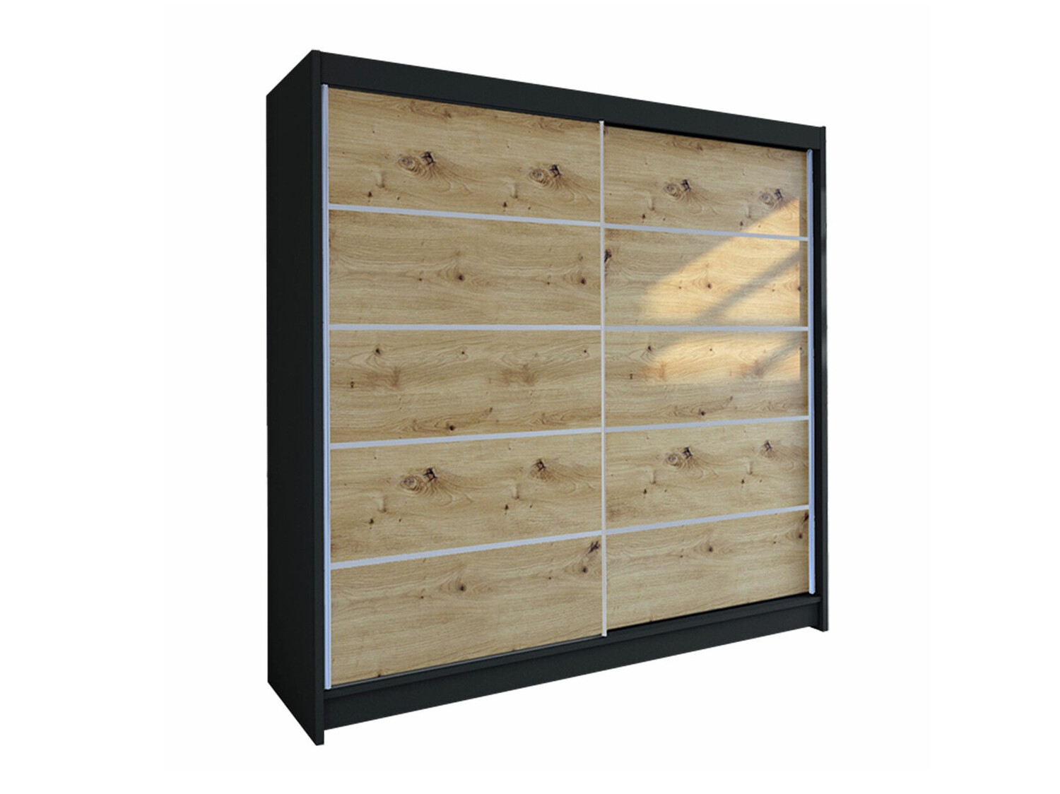 Armario Closico Cavaris IV (Negro + Roble Artisan)
