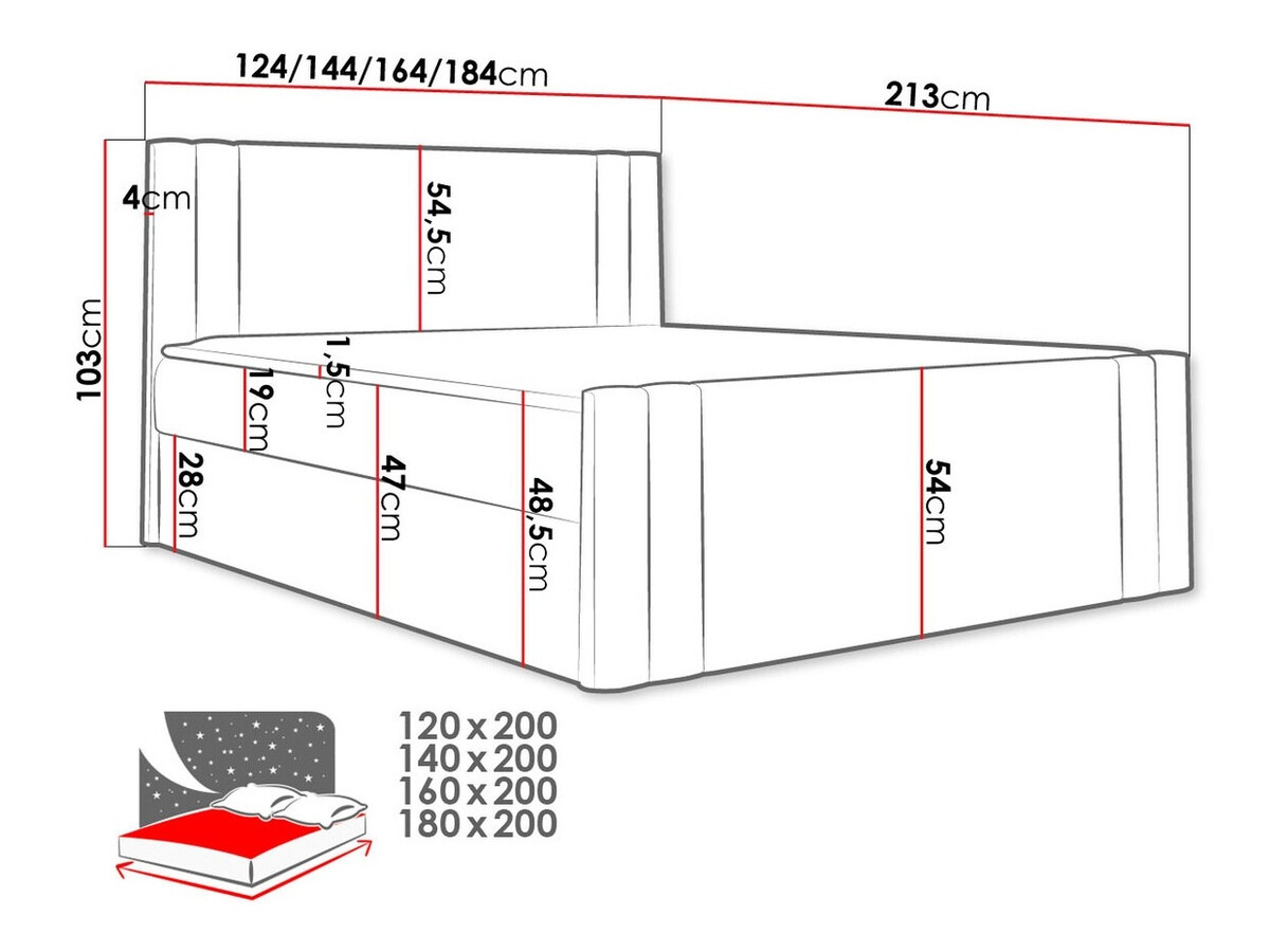 Cama continental Baltimore 156 (Amor Velvet 4308)