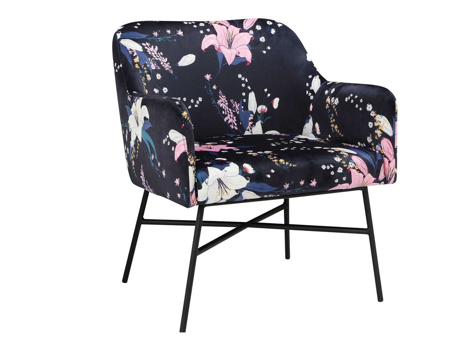 Sillón Denton 140 (Patrón floral + Negro)