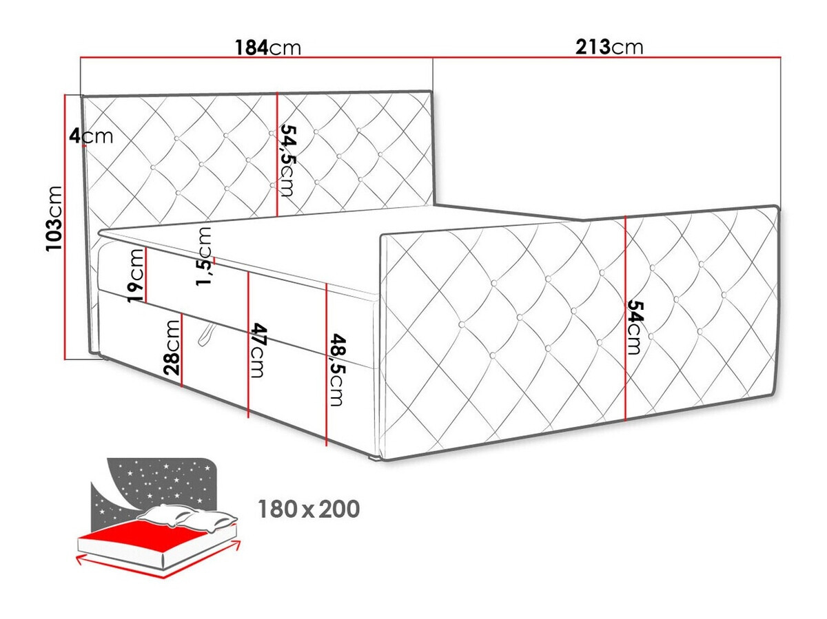Cama continental Baltimore 158 (Amor Velvet 4308)