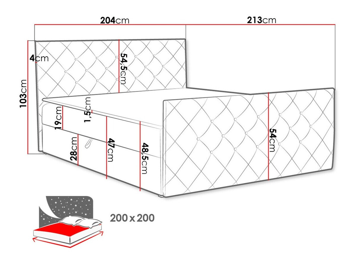 Cama continental Baltimore 158 (Amor Velvet 4318)