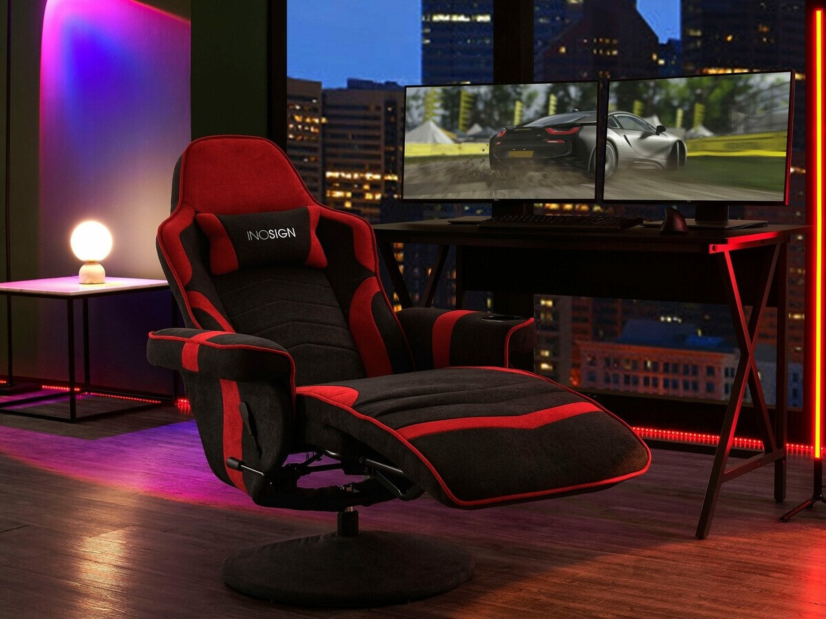 Silla de juego Denton 587 (Negro + Rojo)