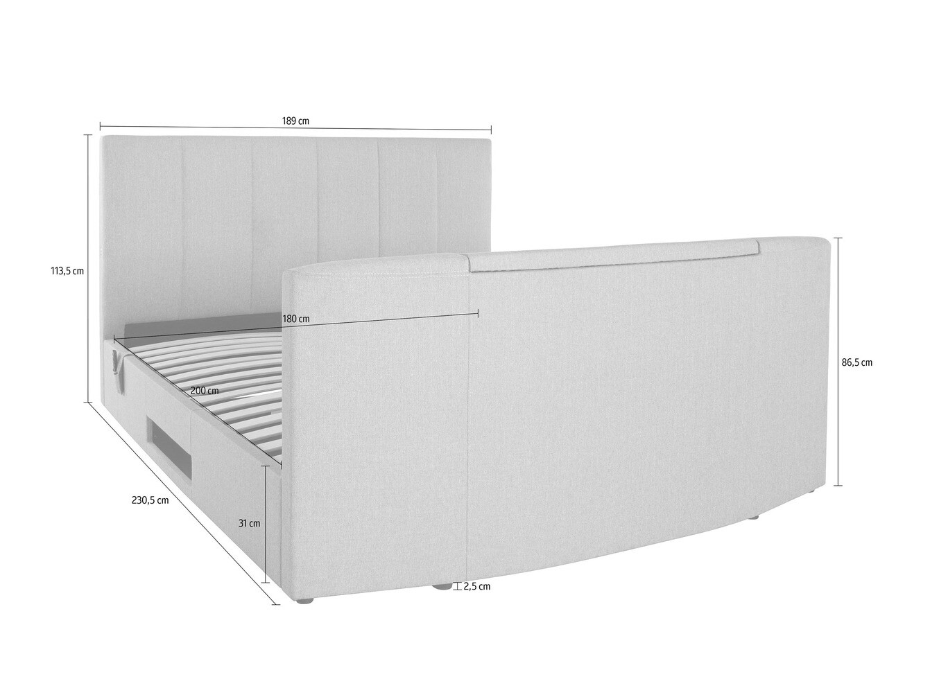 Cama Denton 589 (Gris claro)