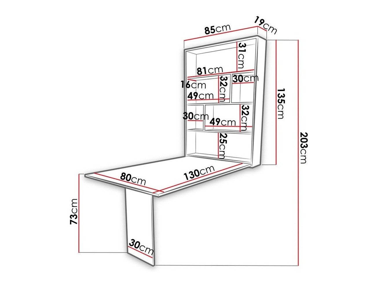 Mesa plegable Hartford 428 (Blanco)