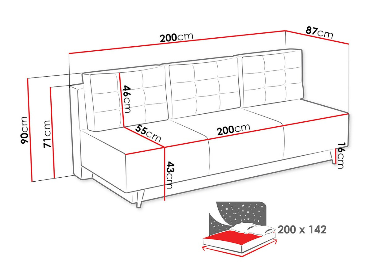 Sofá cama Columbus 140