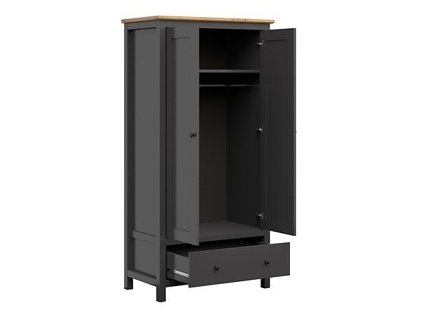 Conjunto de dormitorio Sordoro 123 (Grafito + Roble Artisan)