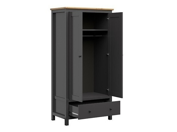 Conjunto de dormitorio Sordoro 123 (Grafito + Roble Artisan)