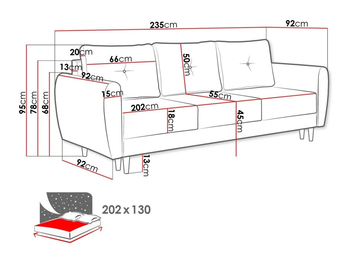Sofá-cama Muncie 102 (Magic Velvet 2216)