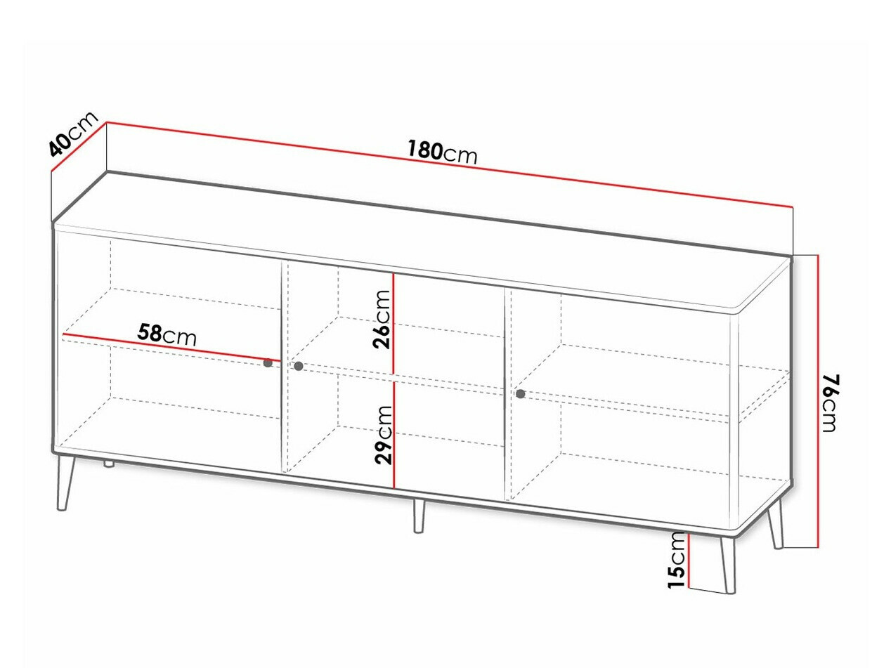 Aparador Charlotte 154 (Negro + Dorado)