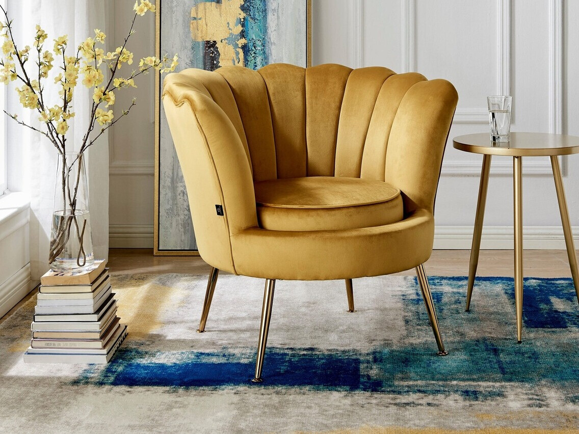 Sillón Denton 227 (Amarillo + Dorado)