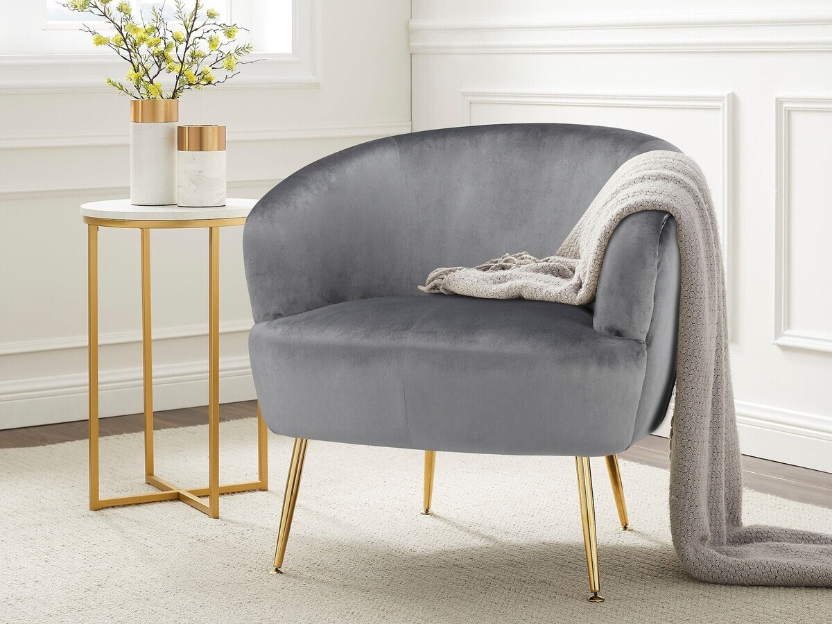 Sillón Denton 232 (Gris + Dorado)