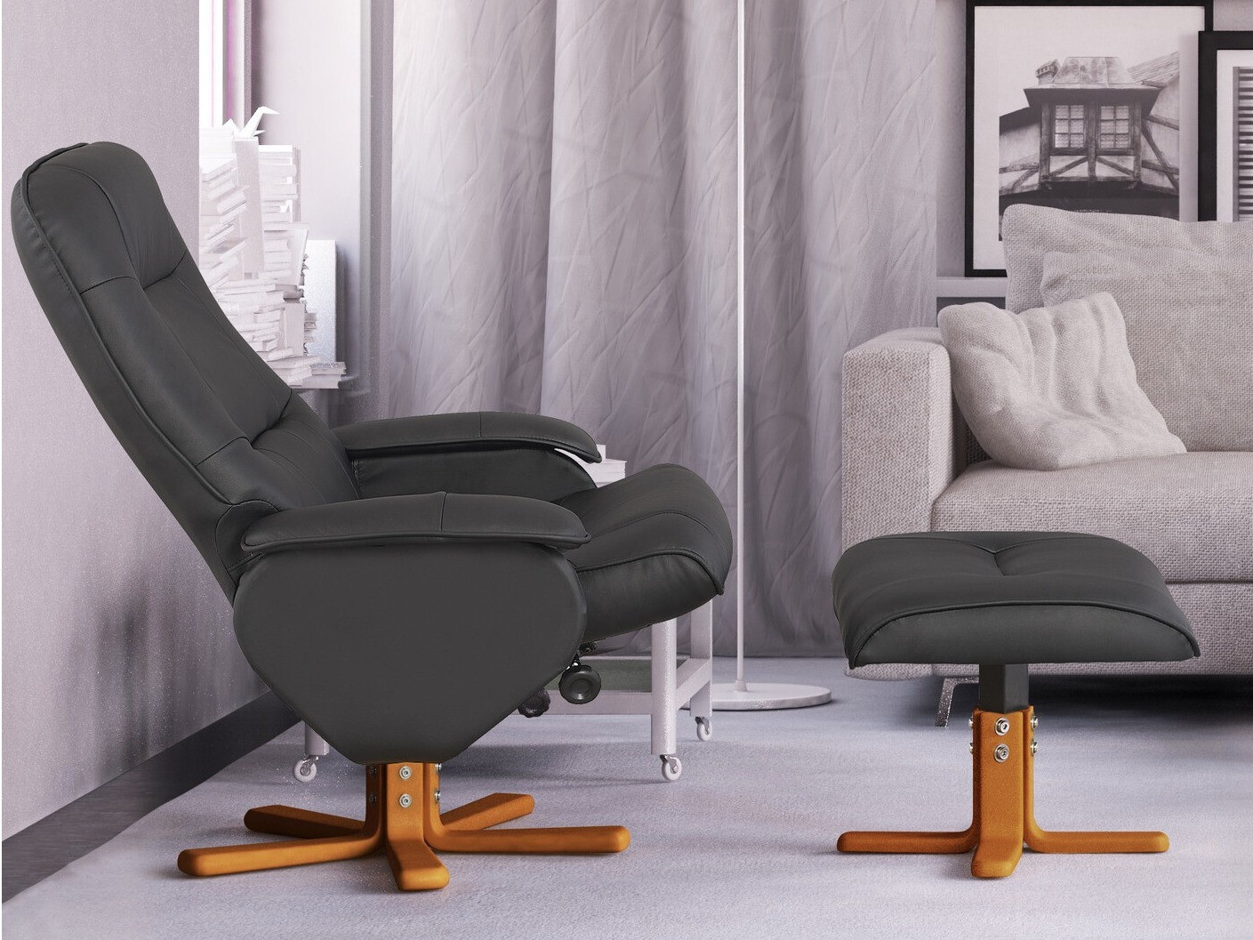 Sillón Denton 293 (Negro + Luminoso madera)