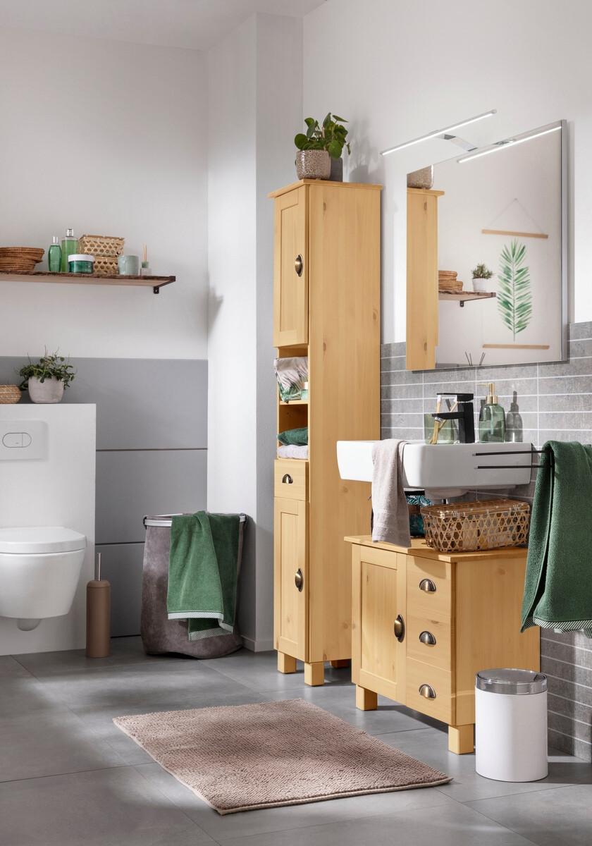 Armario de baño de pie para lavabo Serelbu 101 (Pino)