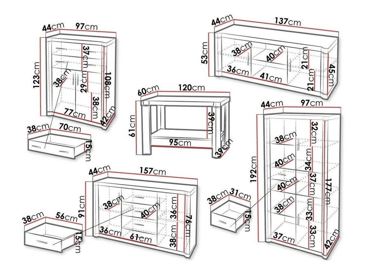 Conjunto de salón Lorelie 124 (Trufa roble)