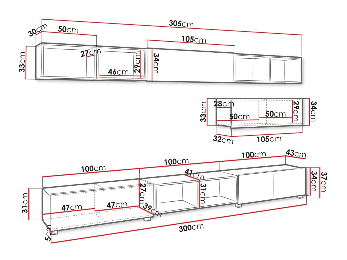 Conjunto de salón Tivdalu 146 (Negro + Negro brillante + Roble Artisan)