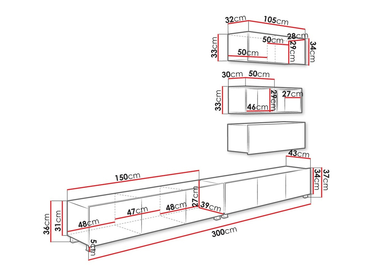 Conjunto de salón Tivdalu 147 (Negro + Negro brillante + Roble Artisan)