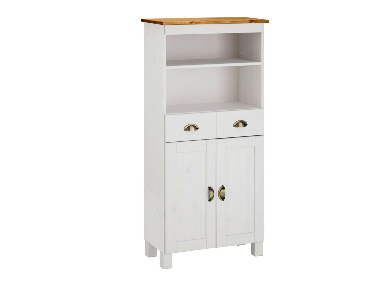 Armario de pie para baño Serelbu 105 (Blanco + De color marrón claro)