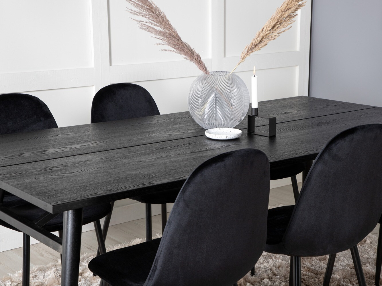 Conjunto de mesas y sillas para comedor Dallas 1786 (Negro)