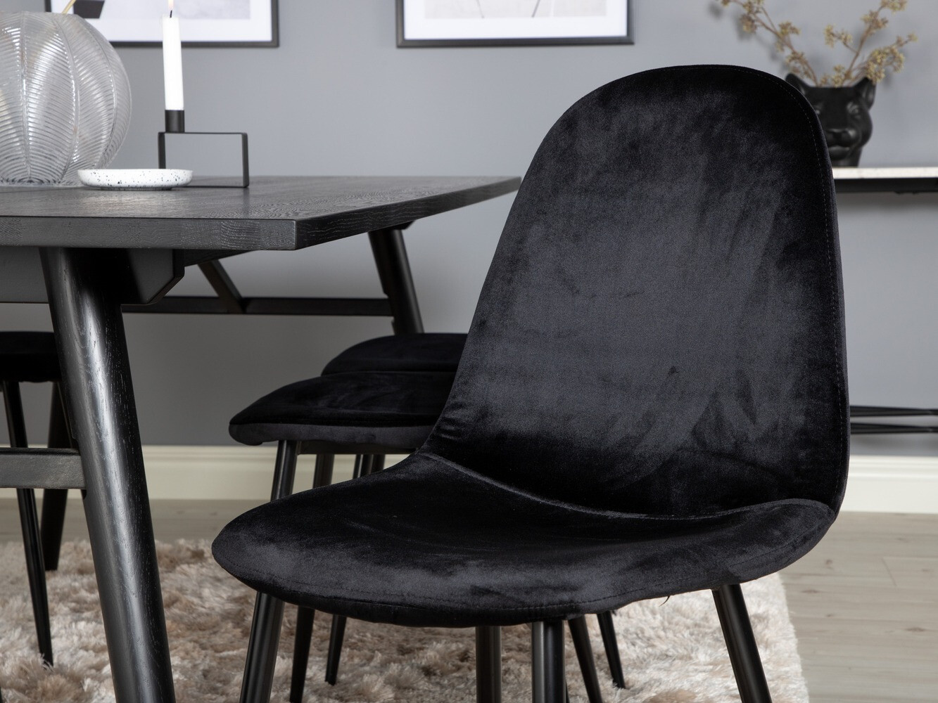 Conjunto de mesas y sillas para comedor Dallas 1786 (Negro)